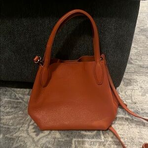 Elegant Orange/red Leather Handbag